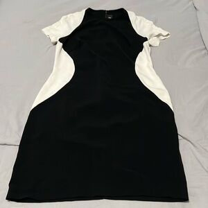 Naeem Khan NK32 Black/White Short Sleeve Shift Dress